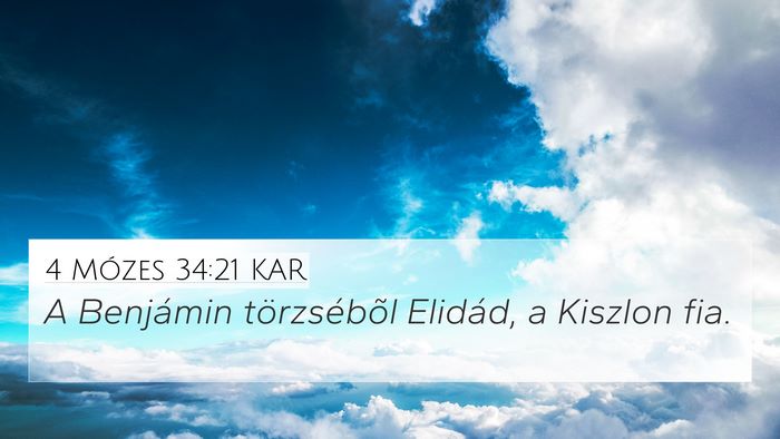 4 Mózes 34:21 KAR 4K Wallpaper - A Benjámin törzsébõl Elidád, a Kiszlon - 4K Wallpaper Bible Verse