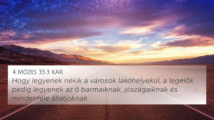 4 Mózes 35:3 KAR 4K Wallpaper - Hogy legyenek nékik a városok lakóhelyekül, a - 4K Wallpaper Bible Verse