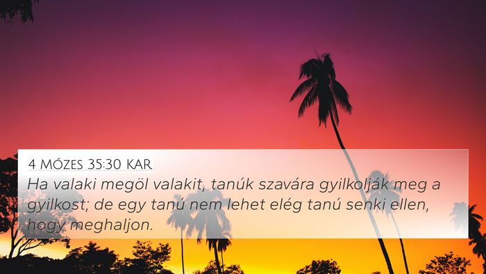 4 Mózes 35:30 KAR Bible Verse Image