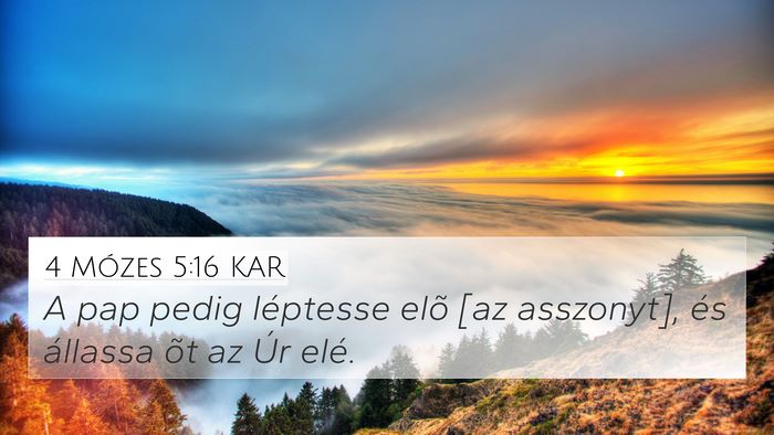 4 Mózes 5:16 KAR 4K Wallpaper - A pap pedig léptesse elõ [az asszonyt], és - 4K Wallpaper Bible Verse