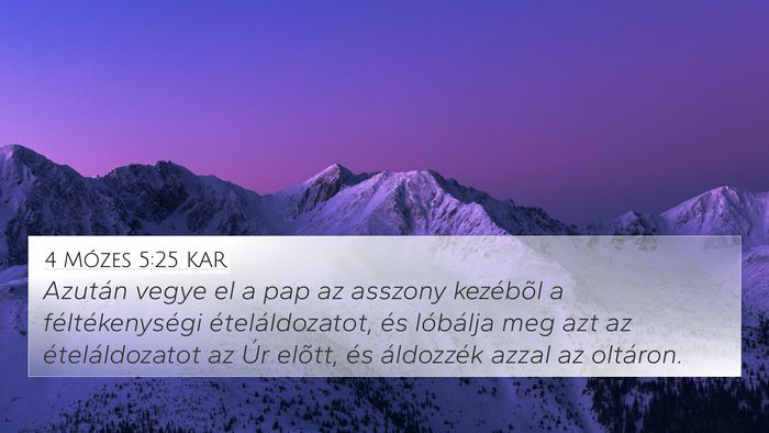 4 Mózes 5:25 KAR 4K Wallpaper - Azután vegye el a pap az asszony kezébõl a - 4K Wallpaper Bible Verse