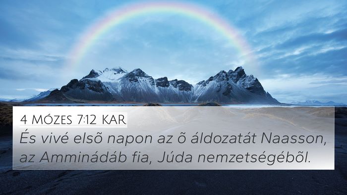 4 Mózes 7:12 KAR Bible Verse Image