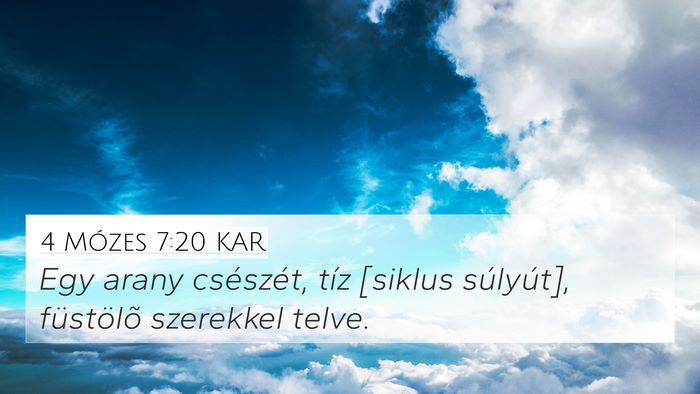 4 Mózes 7:20 KAR 4K Wallpaper - Egy arany csészét, tíz [siklus súlyút], - 4K Wallpaper Bible Verse