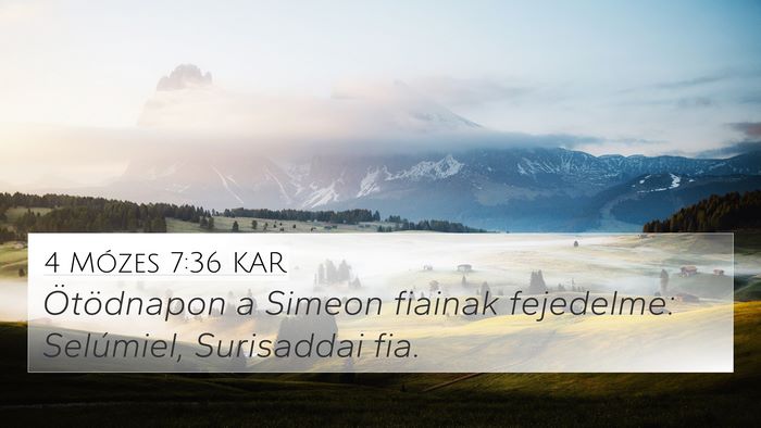 4 Mózes 7:36 KAR 4K Wallpaper - Ötödnapon a Simeon fiainak fejedelme: - 4K Wallpaper Bible Verse