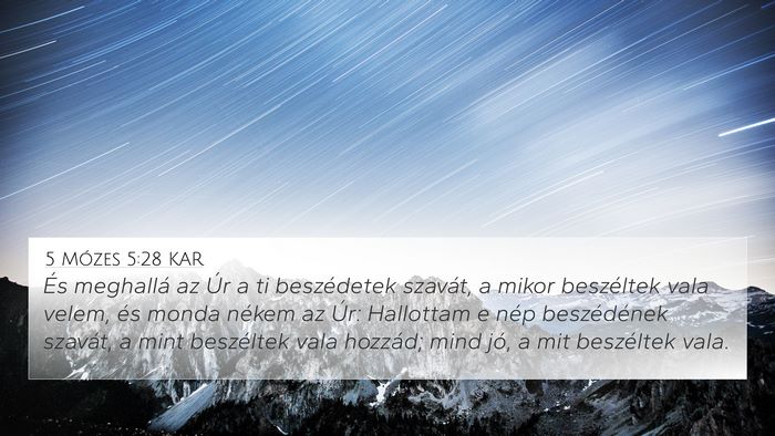 5 Mózes 5:28 KAR Bible Verse Image