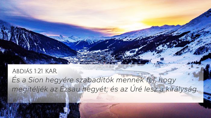 Abdiás 1:21 KAR Bible Verse Image