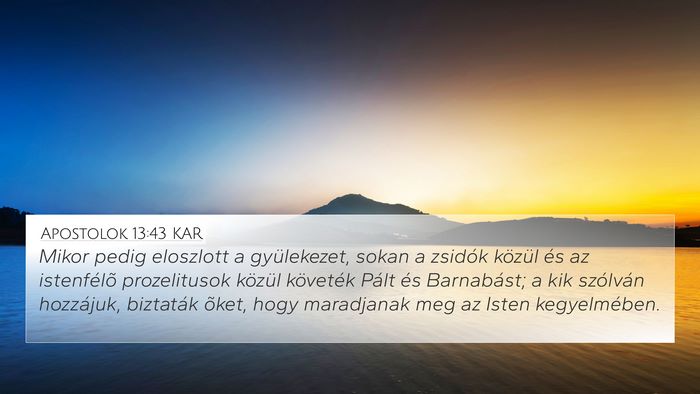 Apostolok 13:43 KAR Bible Verse Image