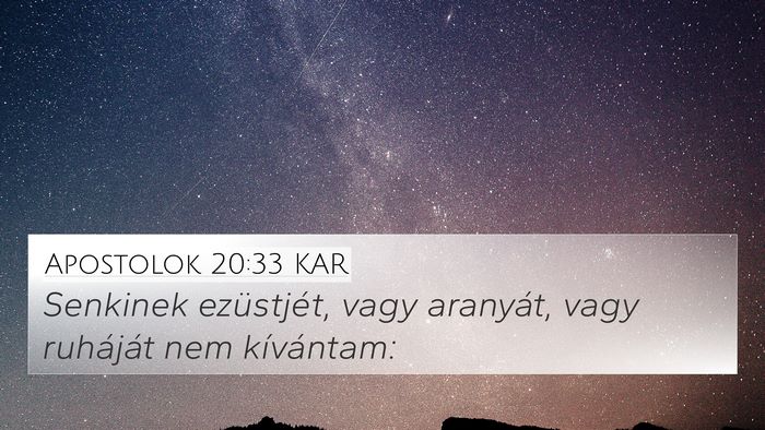 Apostolok 20:33 KAR Bible Verse Image