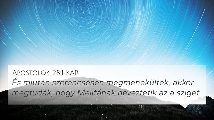 Apostolok 28:1 KAR Bible Verse Image