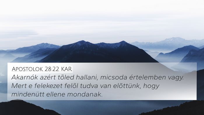 Apostolok 28:22 KAR Bible Verse Image