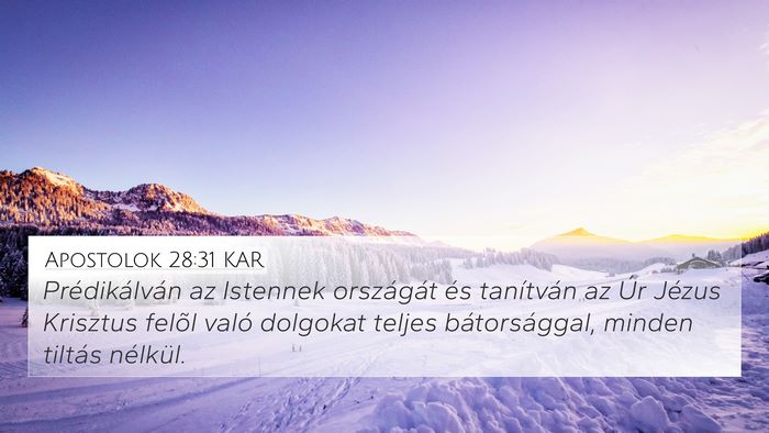 Apostolok 28:31 KAR Bible Verse Image