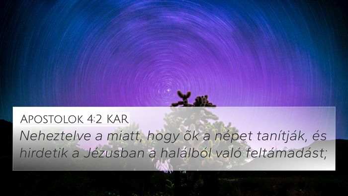 Apostolok 4:2 KAR Bible Verse Image