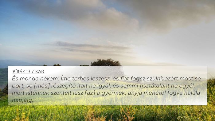 Bírák 13:7 KAR Bible Verse Image