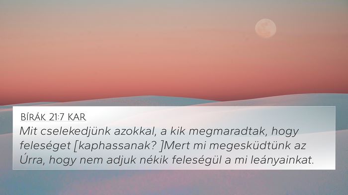 Bírák 21:7 KAR Bible Verse Image