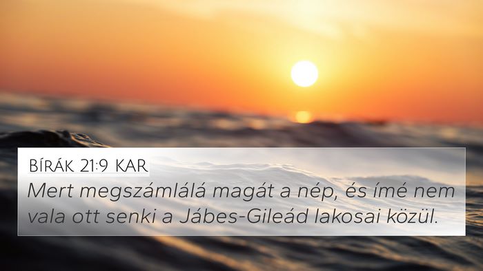 Bírák 21:9 KAR Bible Verse Image