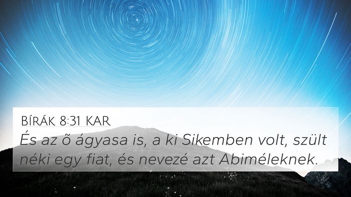 Bírák 8:31 KAR 4K Wallpaper - És az õ ágyasa is, a ki Sikemben volt, szült - 4K Wallpaper Bible Verse