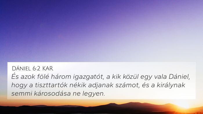 Dániel 6:2 KAR Bible Verse Image