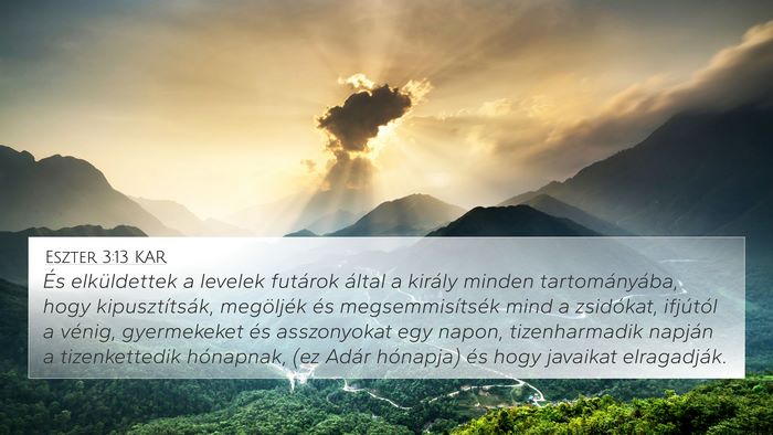 Eszter 3:13 KAR Bible Verse Image
