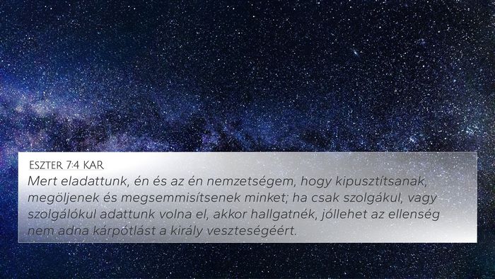 Eszter 7:4 KAR Bible Verse Image