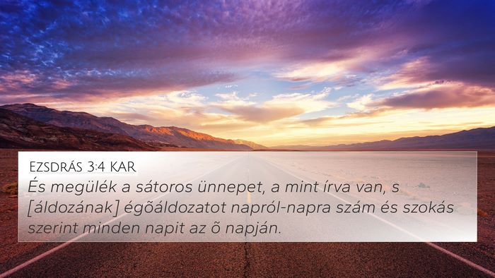 Ezsdrás 3:4 KAR Bible Verse Image