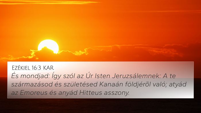 Ezékiel 16:3 KAR Bible Verse Image
