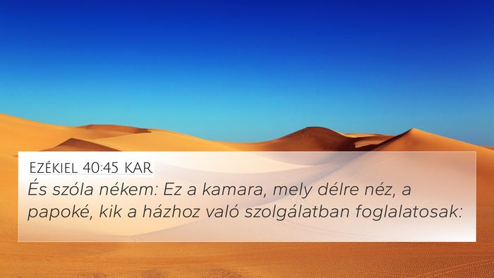 Ezékiel 40:45 KAR Bible Verse Image