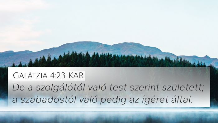 Galátzia 4:23 KAR Bible Verse Image