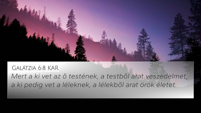 Galátzia 6:8 KAR Bible Verse Image