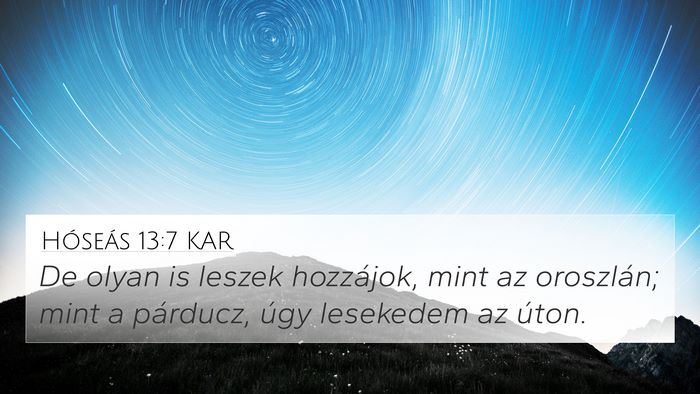 Hóseás 13:7 KAR Bible Verse Image