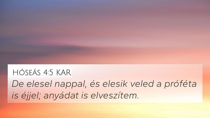 Hóseás 4:5 KAR Bible Verse Image