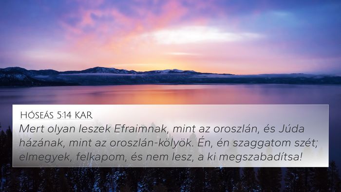 Hóseás 5:14 KAR Bible Verse Image