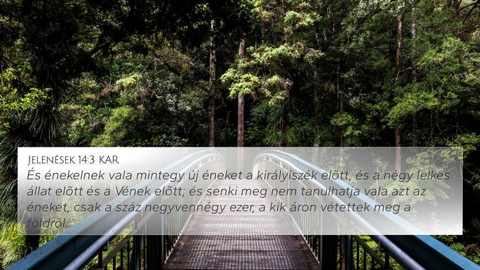 Jelenések 14:3 KAR Bible Verse Image