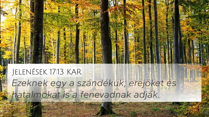 Jelenések 17:13 KAR Bible Verse Image