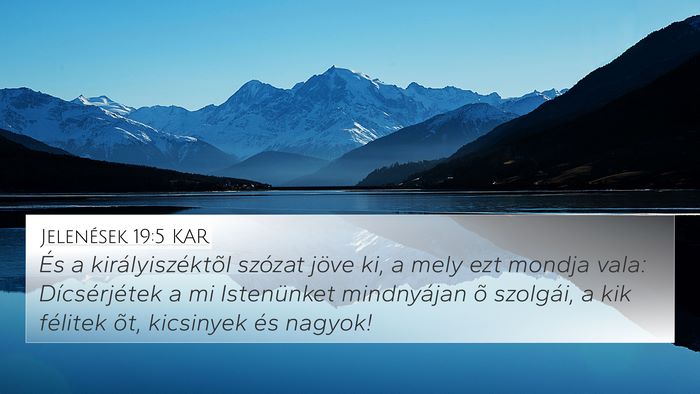 Jelenések 19:5 KAR Bible Verse Image