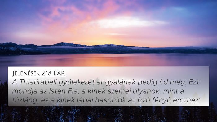 Jelenések 2:18 KAR Bible Verse Image