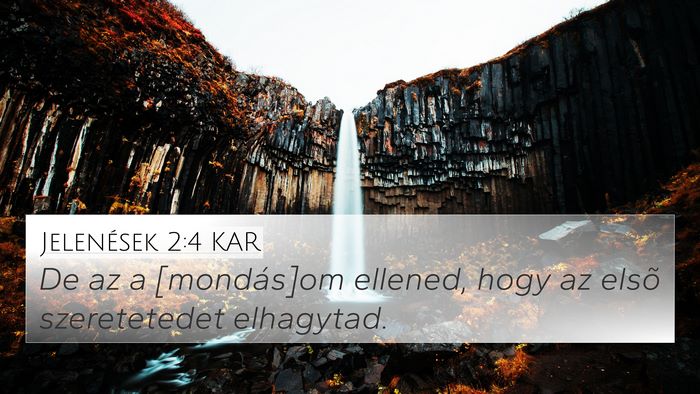 Jelenések 2:4 KAR Bible Verse Image