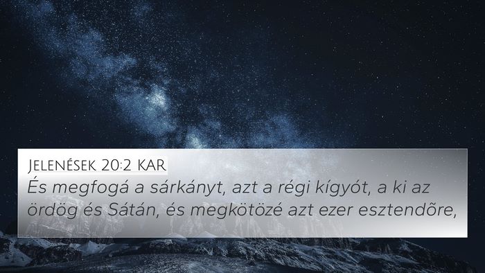 Jelenések 20:2 KAR Bible Verse Image