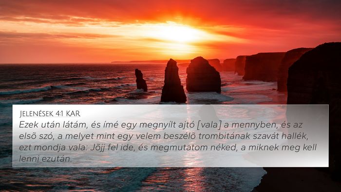 Jelenések 4:1 KAR Bible Verse Image