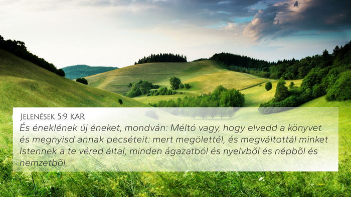Jelenések 5:9 KAR Bible Verse Image