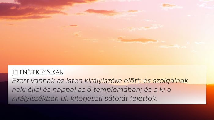 Jelenések 7:15 KAR Bible Verse Image