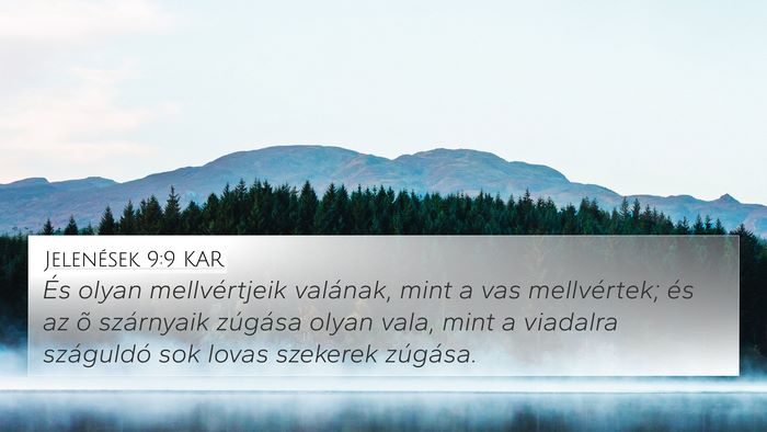 Jelenések 9:9 KAR Bible Verse Image