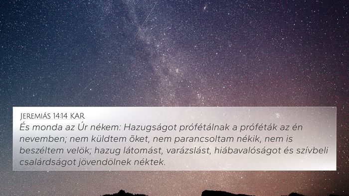 Jeremiás 14:14 KAR Bible Verse Image