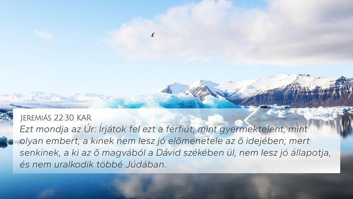 Jeremiás 22:30 KAR Bible Verse Image