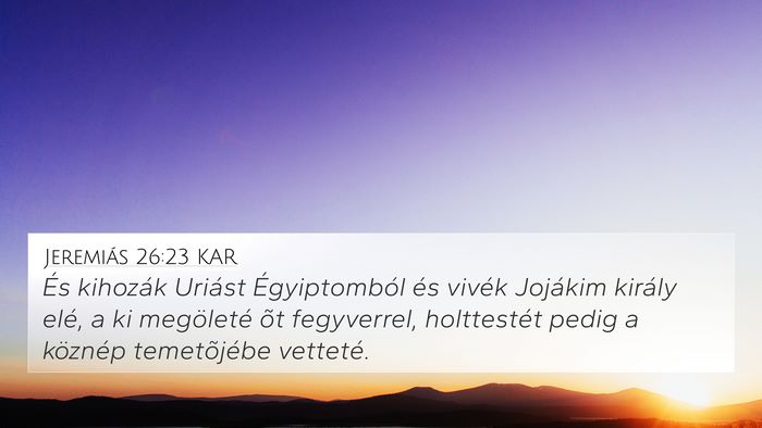 Jeremiás 26:23 KAR Bible Verse Image