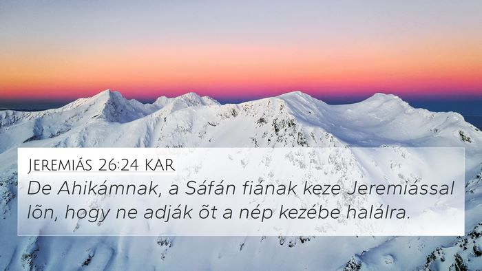 Jeremiás 26:24 KAR Bible Verse Image