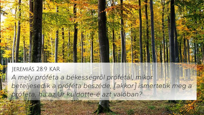 Jeremiás 28:9 KAR Bible Verse Image
