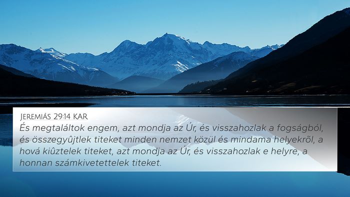Jeremiás 29:14 KAR Bible Verse Image