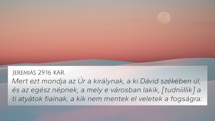 Jeremiás 29:16 KAR Bible Verse Image