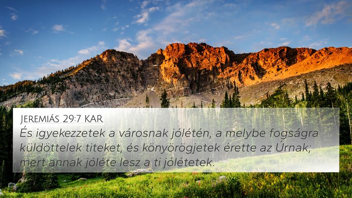 Jeremiás 29:7 KAR Bible Verse Image