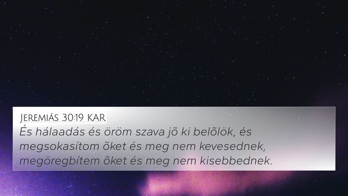 Jeremiás 30:19 KAR Bible Verse Image